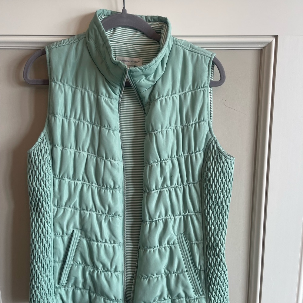 Christopher & Banks Green Quilted Vest